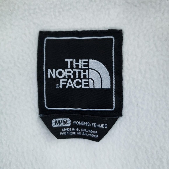 The North Face Denali Jacket Women Medium White Gray Fleece Full Zip Pockets - Picture 6 of 16